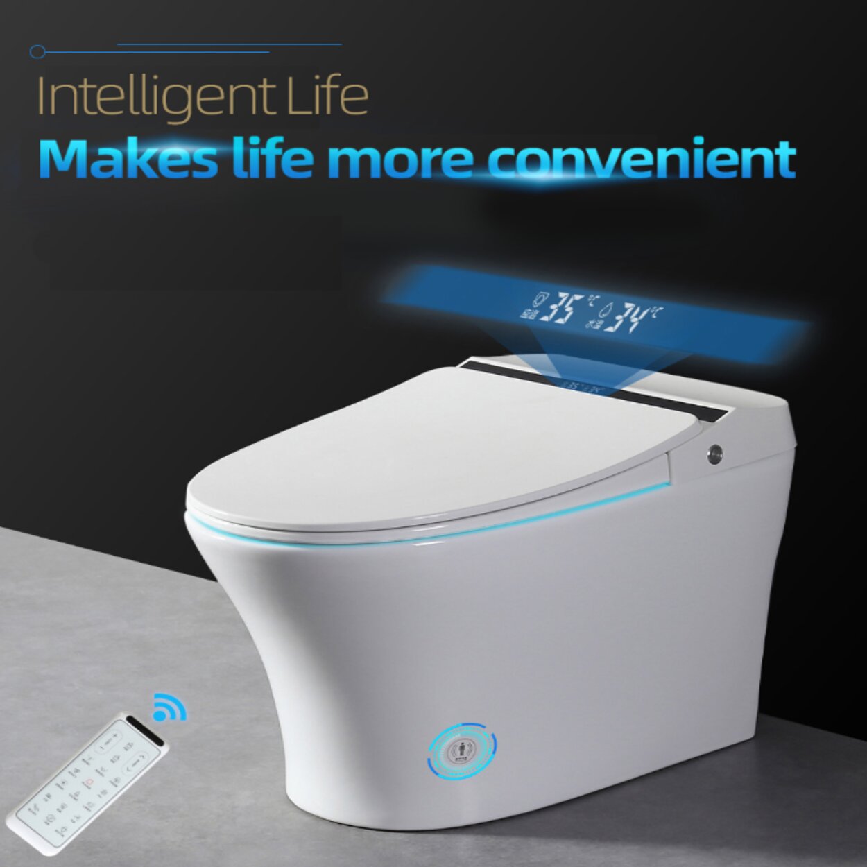 Smart one piece toilet