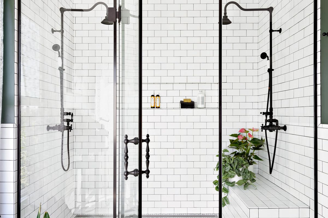 Victorian Black matte 3 way exposed shower system set