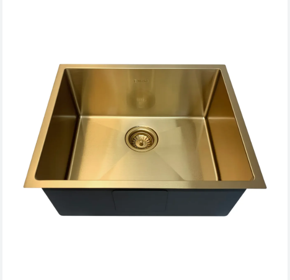 Brushed gold- Black grey gun Laundry Stainless Steel 16 Gauge undermount sink 22"x17"x12' D