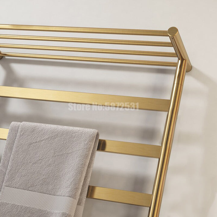 Open Box Brand New -Hotel Design Brushed Gold Electric Hardwire towel warmer CSA 24"x32"x10"