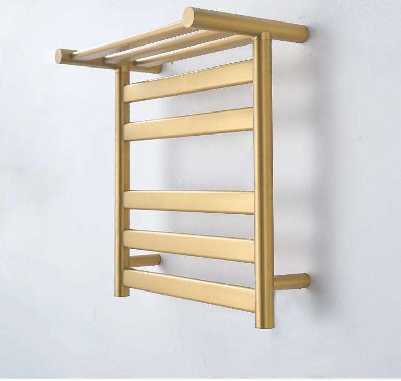 Open Box Brand New -Hotel Design Brushed Gold Electric Hardwire towel warmer CSA 24"x32"x10"