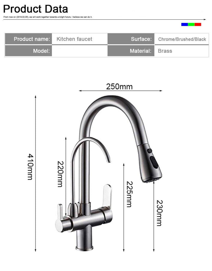 Chrome 2 way Kitchen faucet and  5 Stage reverse osmosis system Combo Kit