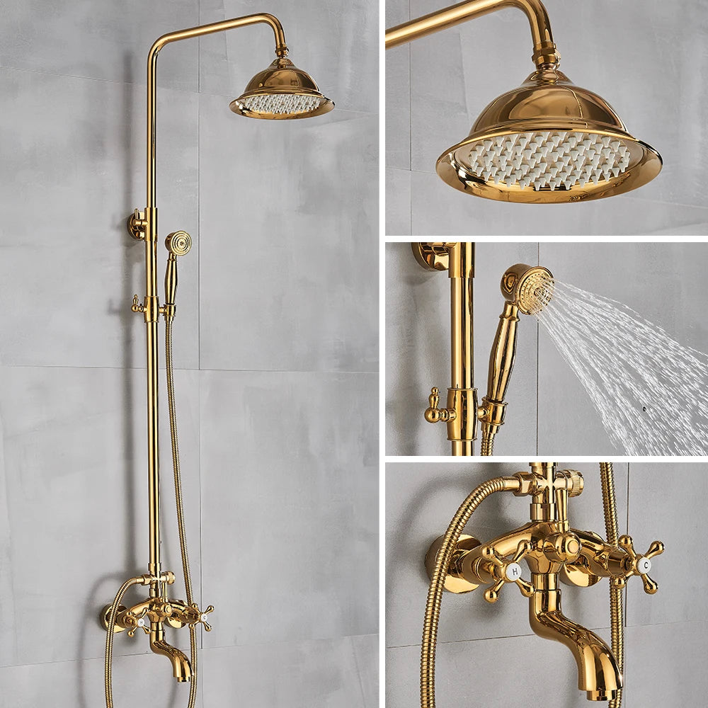 Gold polished victorian exposed showe system