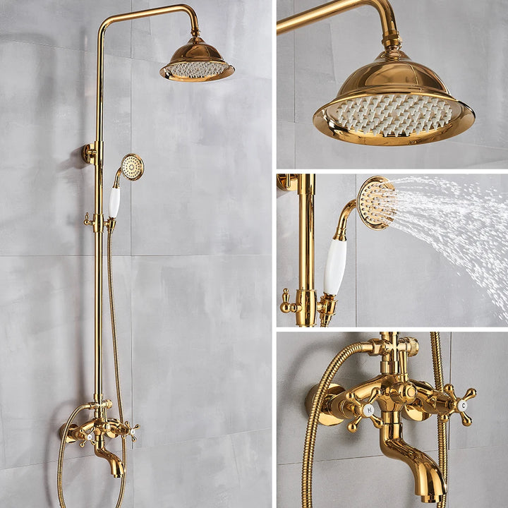 Gold polished victorian exposed showe system