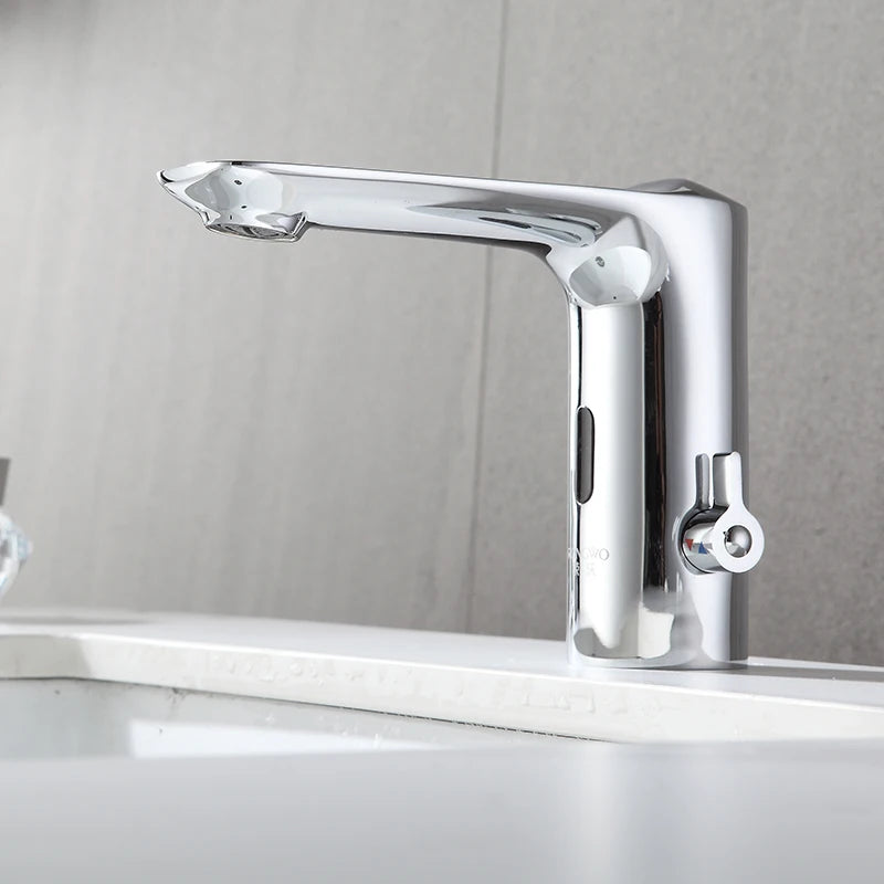 Chrome American Style Commercial single hole sensor faucet