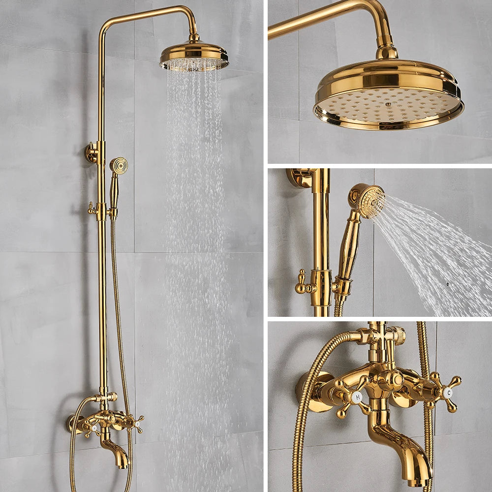 Gold polished victorian exposed showe system