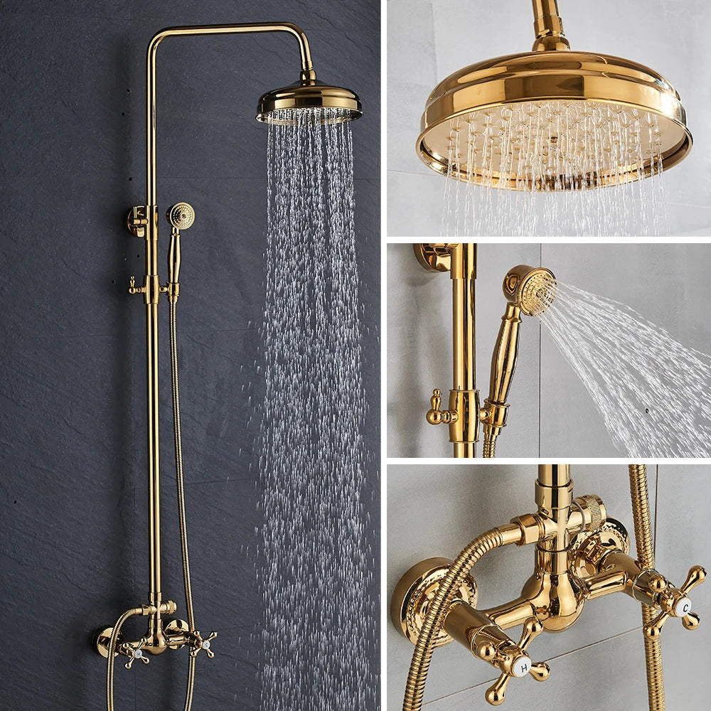 Gold polished victorian exposed showe system