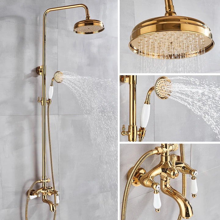 Gold polished victorian exposed showe system