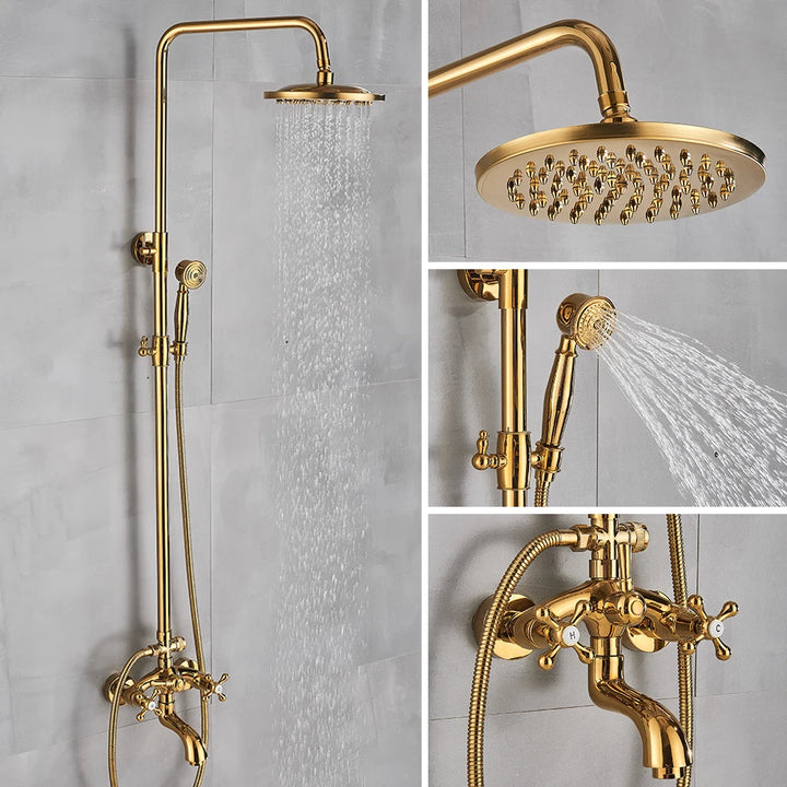 Gold polished victorian exposed showe system