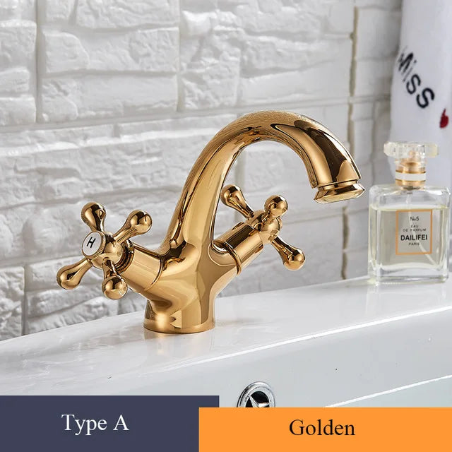 Victorian antique hot and cold cross handle bidet faucet single hole