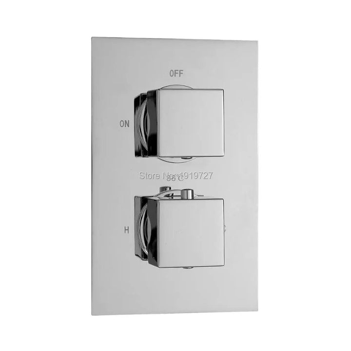 Chrome square 12 inches thermostatic 2 way shower kit set-CUPC-CSA