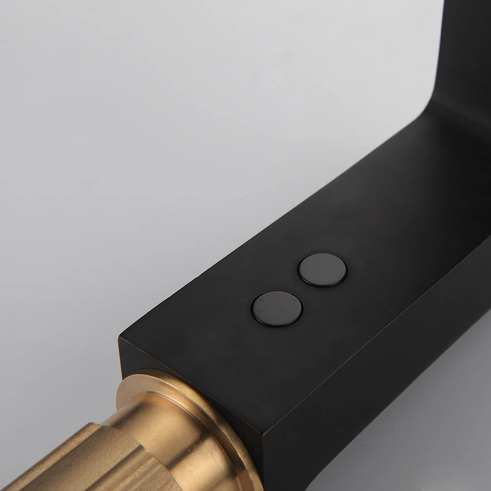 Black square commercial single hole bathroom faucet