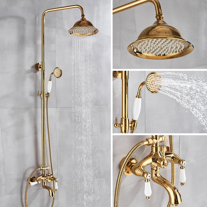 Gold polished victorian exposed showe system