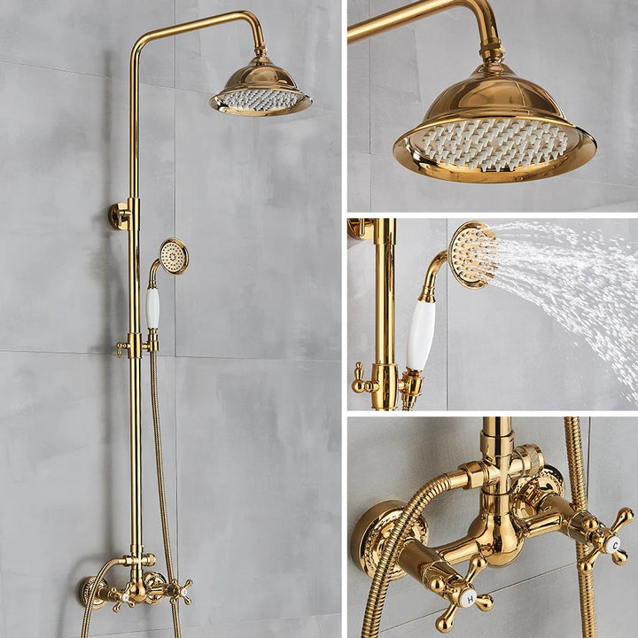 Gold polished victorian exposed showe system