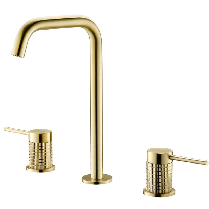 Vienna Brushed Rose Gold- Matte Black - Brushed Gold 8" Inch wide spread bathroom faucet