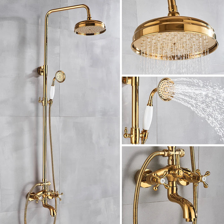 Gold polished victorian exposed showe system