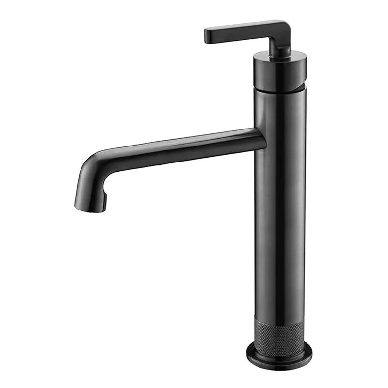 Milano-Grey Gun - Brushed gold Single hole bathroom faucet