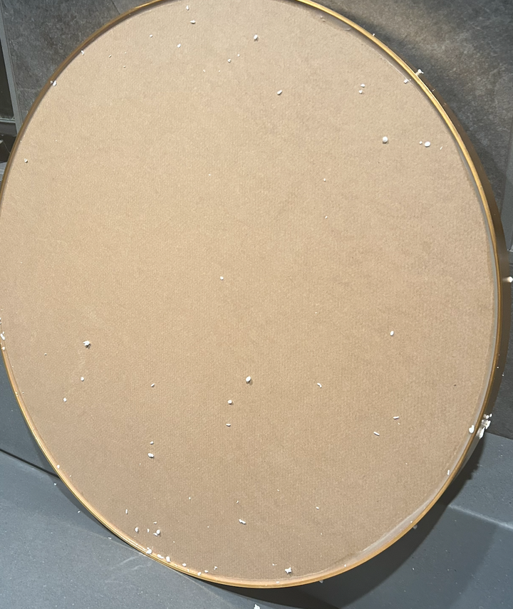 Stock-Brushed gold Round No LED Celing Mounted Pendant Bathroom Mirror 24"