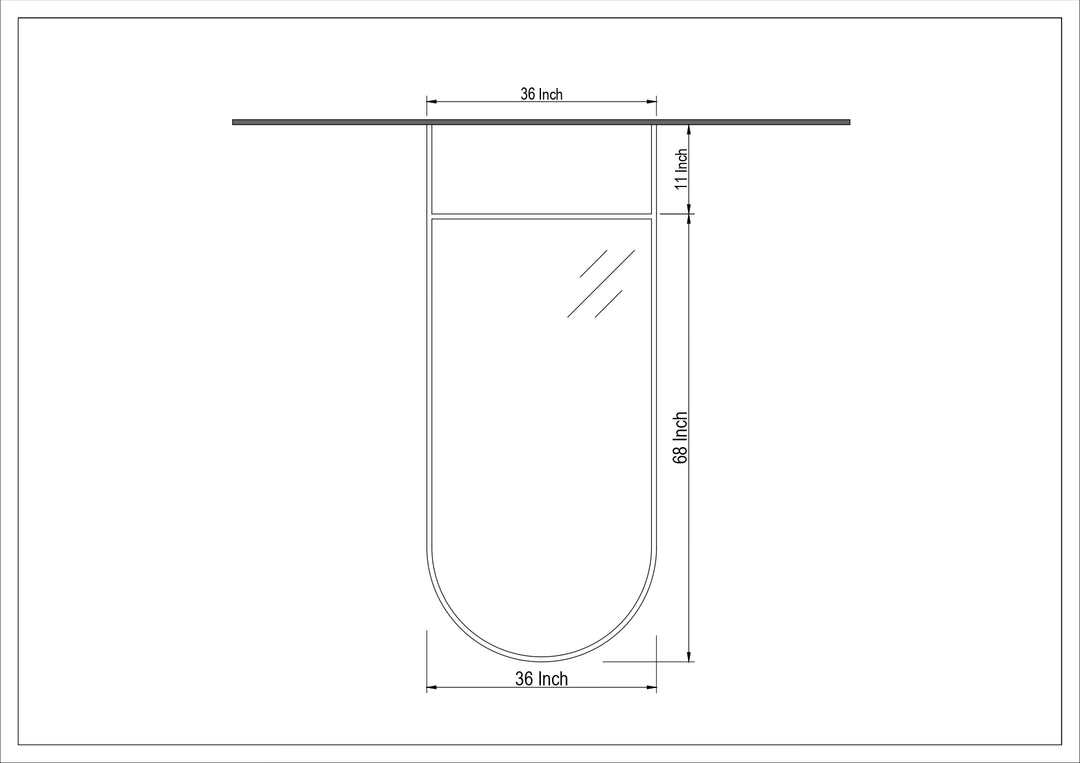 Oval 2 pole  1 side Brushed Gold LED Ceiling Mount Mirror