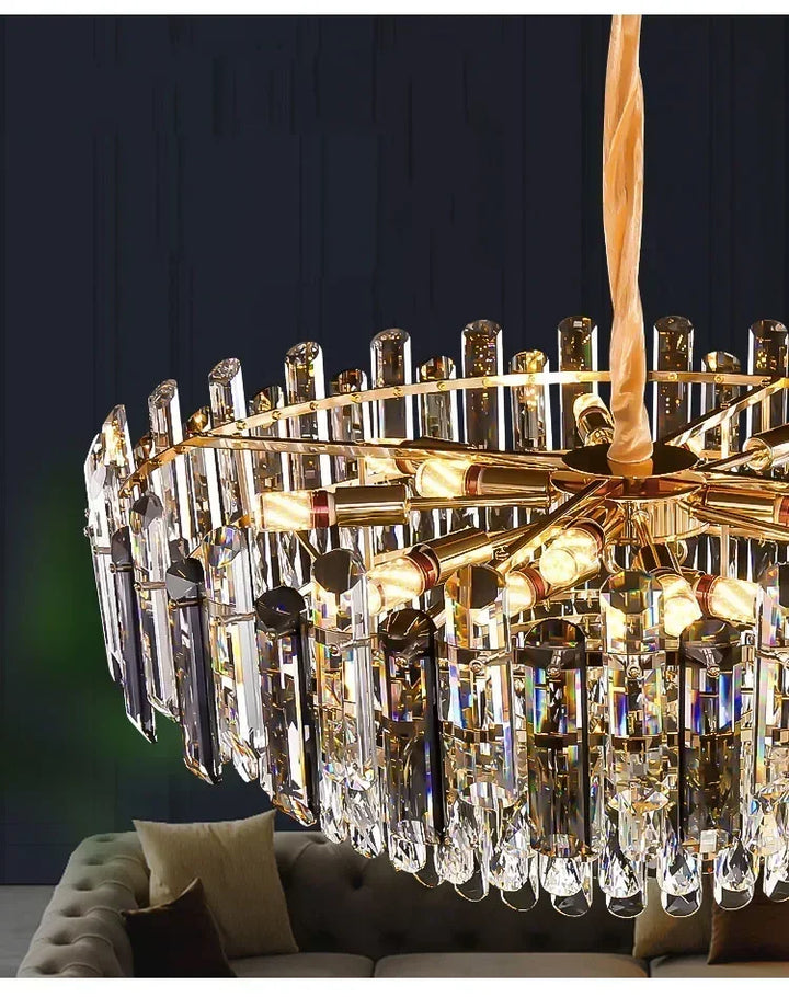 Nordic Light Luxury Crystal Chandelier Living Room Lamp Modern Atmosphere  LED Pendant Lights Bedroom Lamp Room Decoration