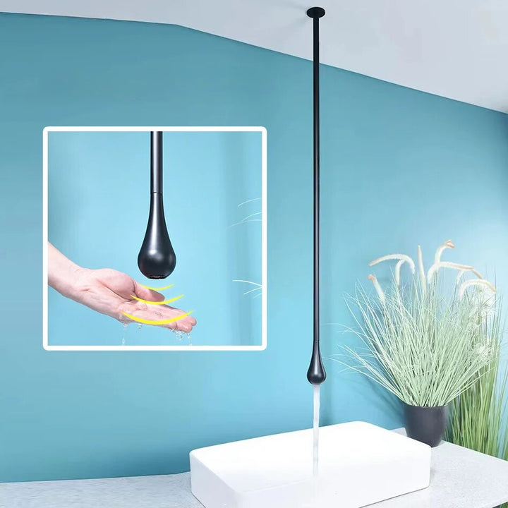 CUSTOM- Tear drop- ceiling mount automatic sensor and manual bathroom faucet 2 in 1