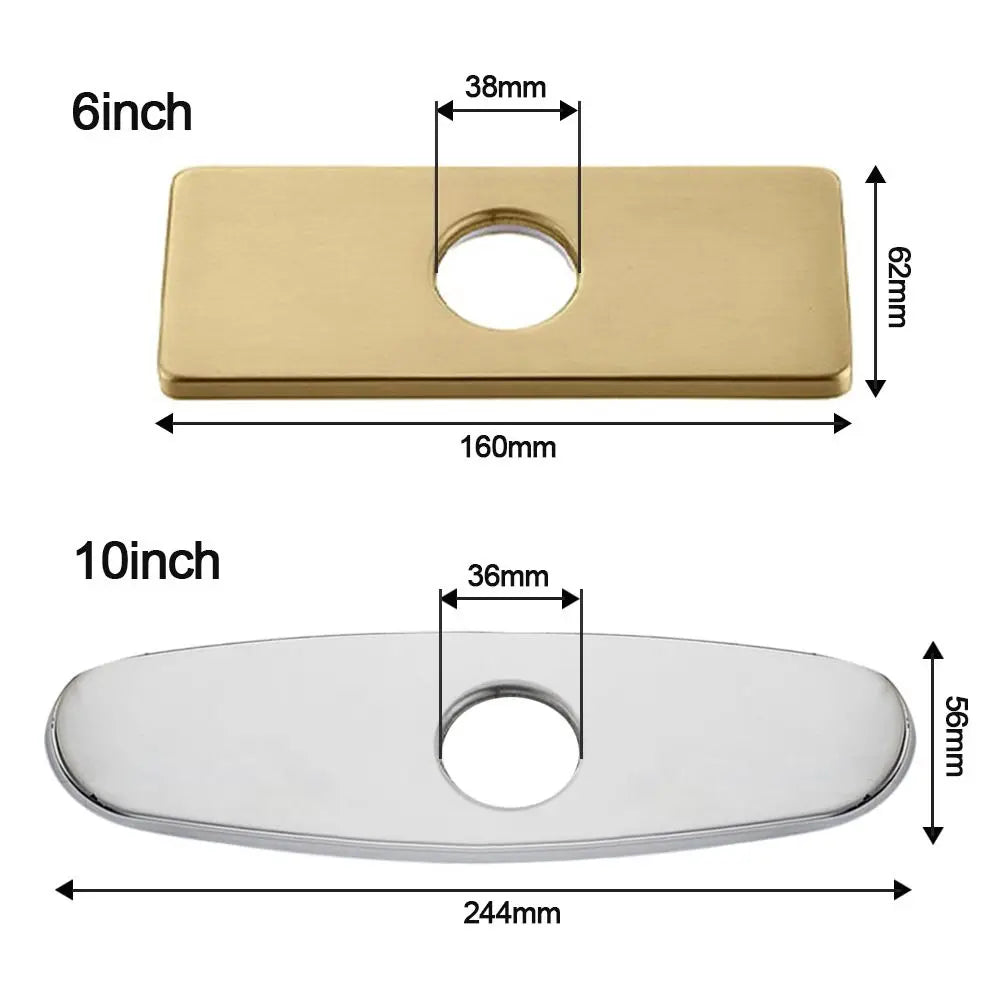 Faucet Plate Hole Cover Bathroom Kitchen Sink Tap Cover Deck Plate Square/Oval Faucet Escutcheon Plate Base