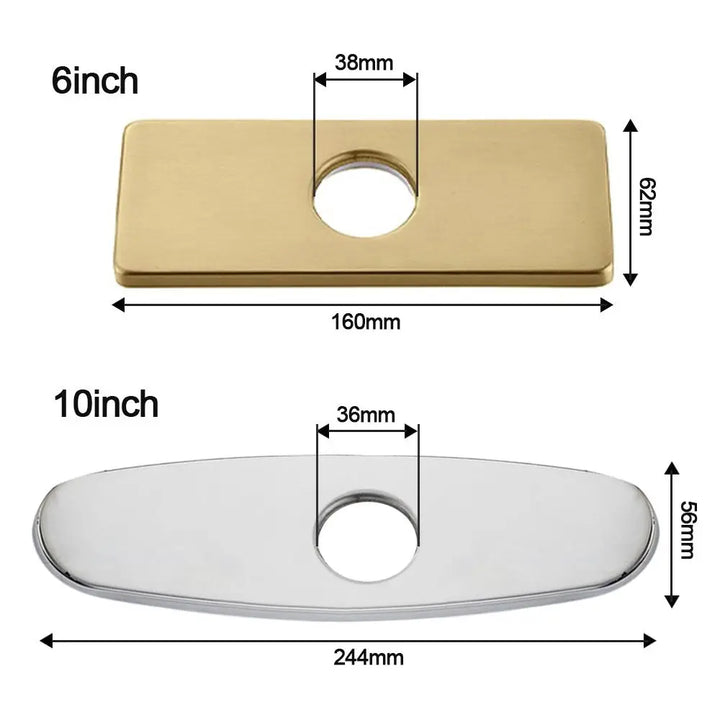 Faucet Plate Hole Cover Bathroom Kitchen Sink Tap Cover Deck Plate Square/Oval Faucet Escutcheon Plate Base