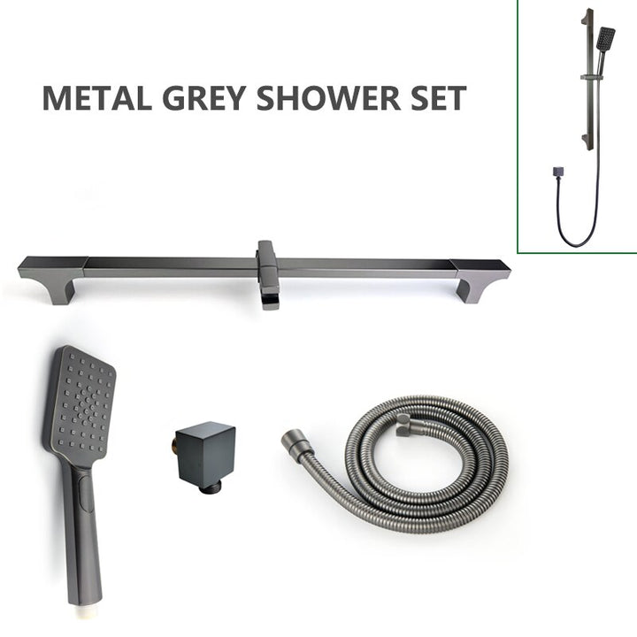 Chrome-CUPC-Modern rectangular 12x12"  rain head with  2 way function diverter completed shower kit