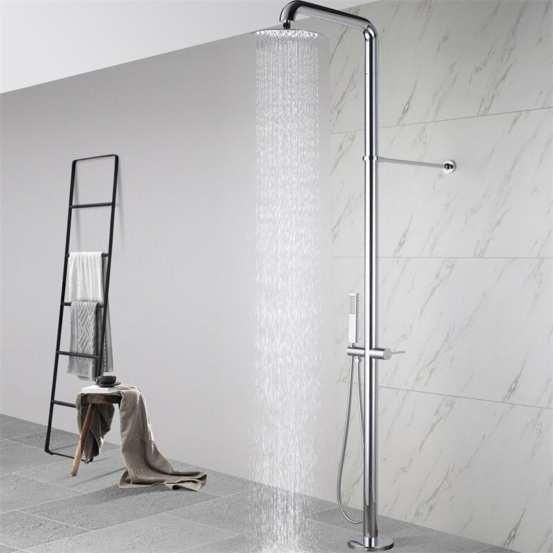 Chrome outdoor pool beach shower