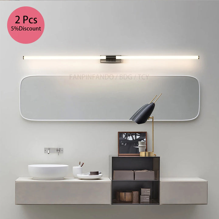 Modern led wall lamp bathroom mirror light,L76/100/118cm modern led wall lamp,Bronze/black body wall lights for home 4500K