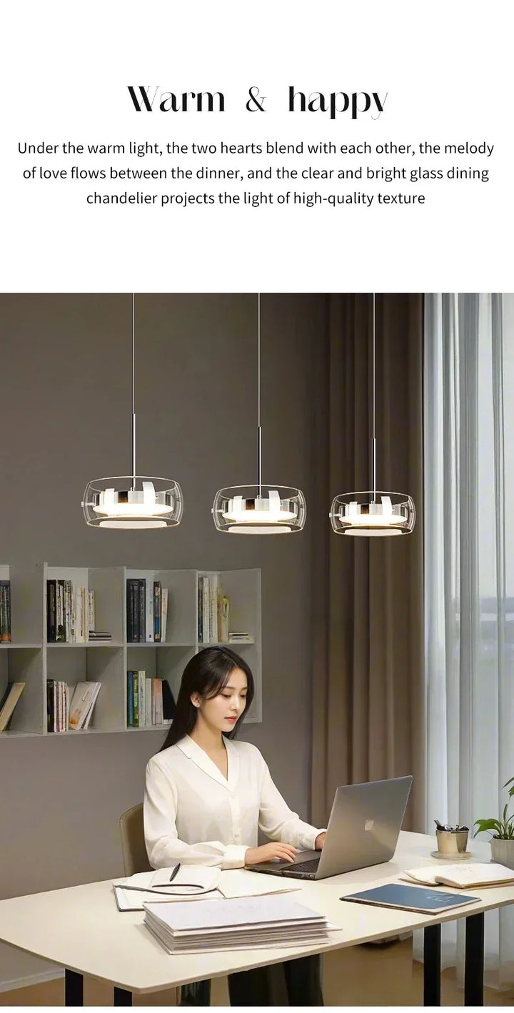 Modern Minimalist Dining Table Light, Glass Restaurant Pendant Light, Long Dining Table Light, Home Decoration Indoor Lighting