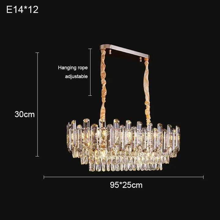 Nordic Light Luxury Crystal Chandelier Living Room Lamp Modern Atmosphere  LED Pendant Lights Bedroom Lamp Room Decoration