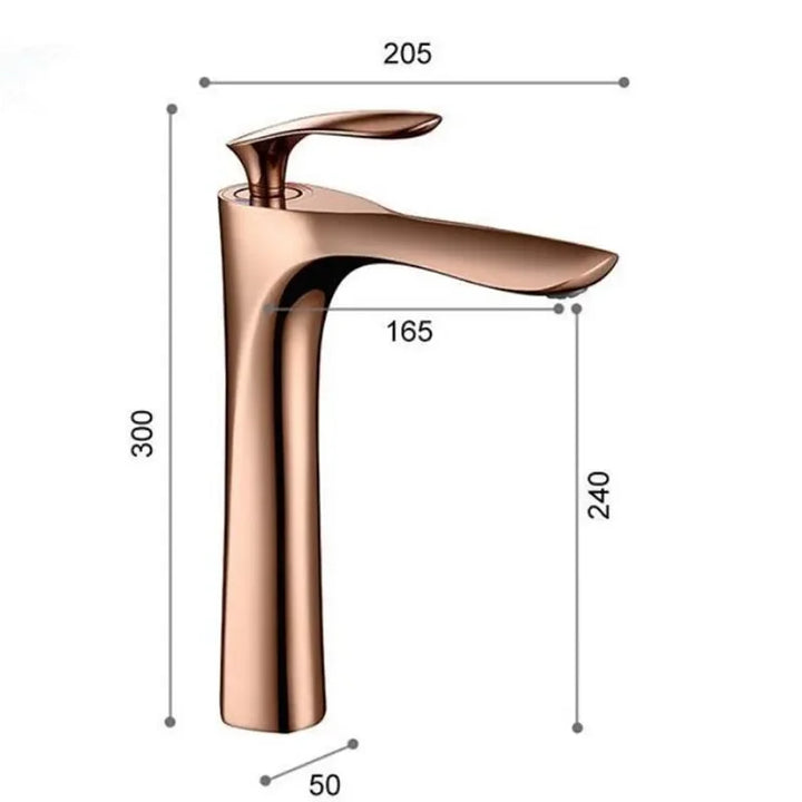 Marbella-Rose gold tall and short single hole bathroom faucet