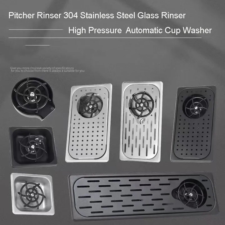 Black stainless steel automatic commercial grade bar,cafe glass rinser