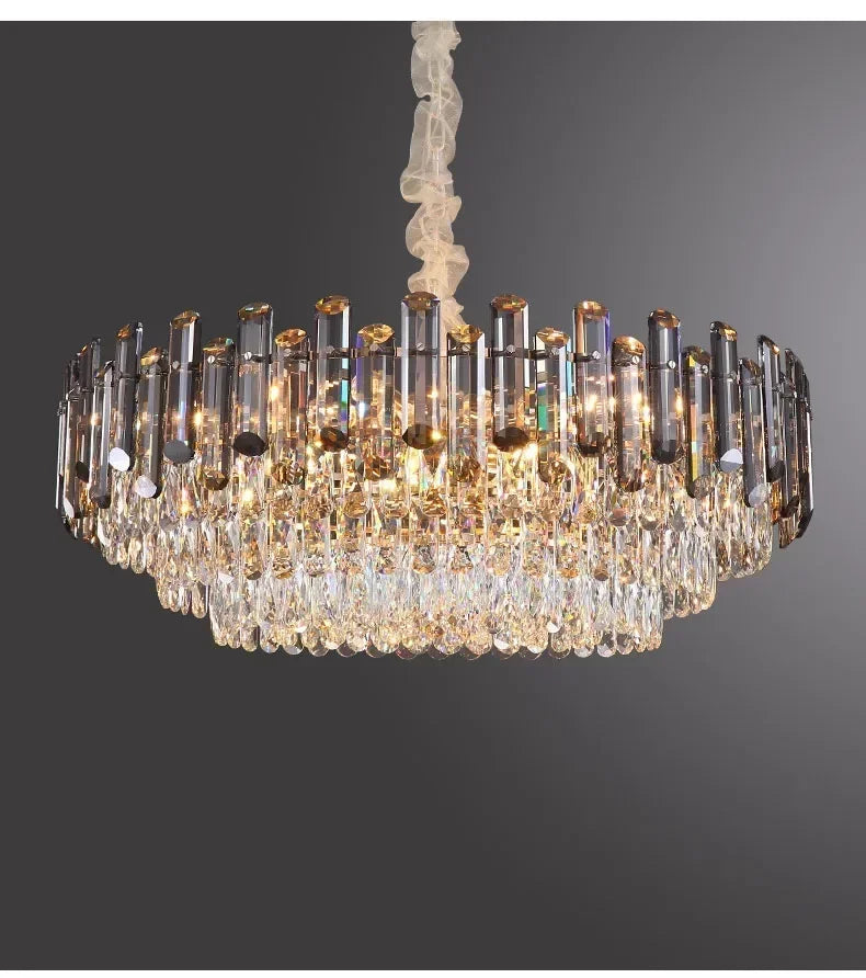 Nordic Light Luxury Crystal Chandelier Living Room Lamp Modern Atmosphere  LED Pendant Lights Bedroom Lamp Room Decoration