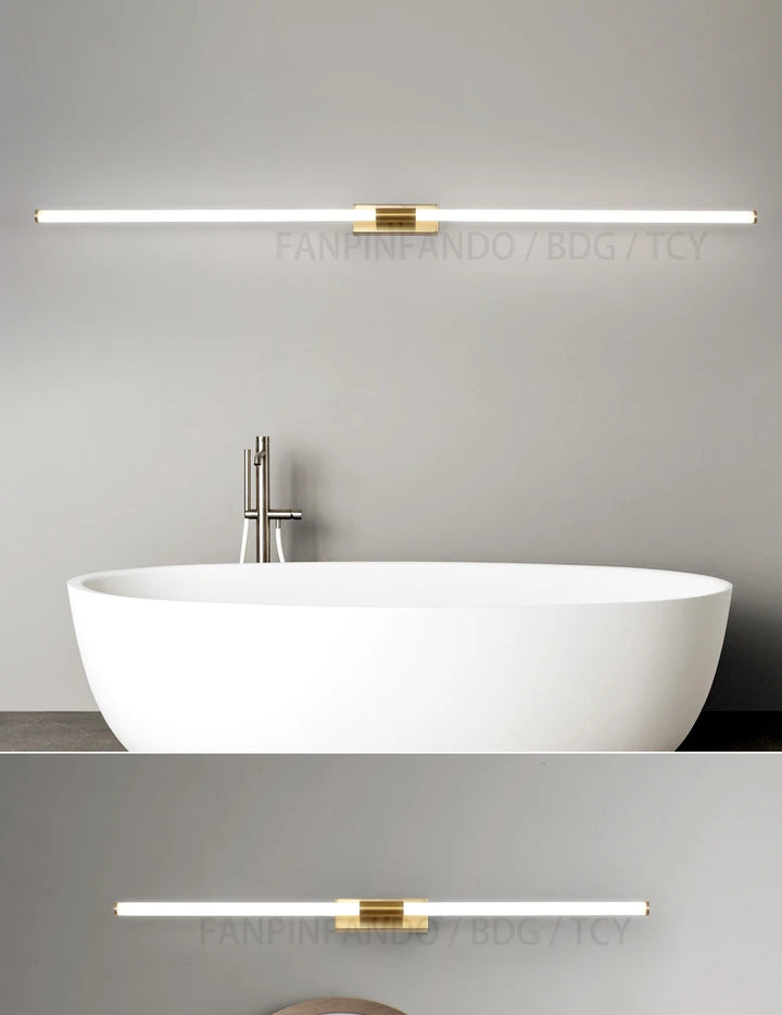 Modern led wall lamp bathroom mirror light,L76/100/118cm modern led wall lamp,Bronze/black body wall lights for home 4500K