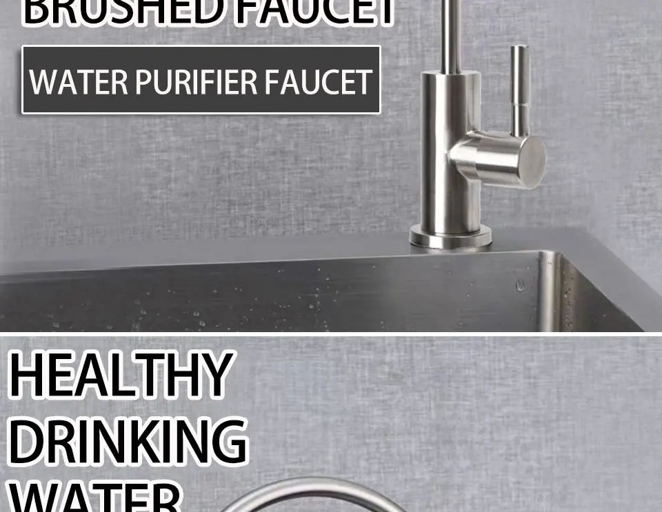 Brushed Nickel Reverse Osmosis Water Purifier Faucet Kitchen Filter Faucet