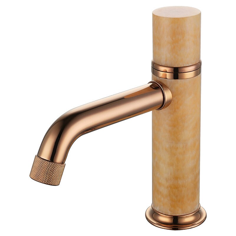 Jade stone single hole bathroom faucet