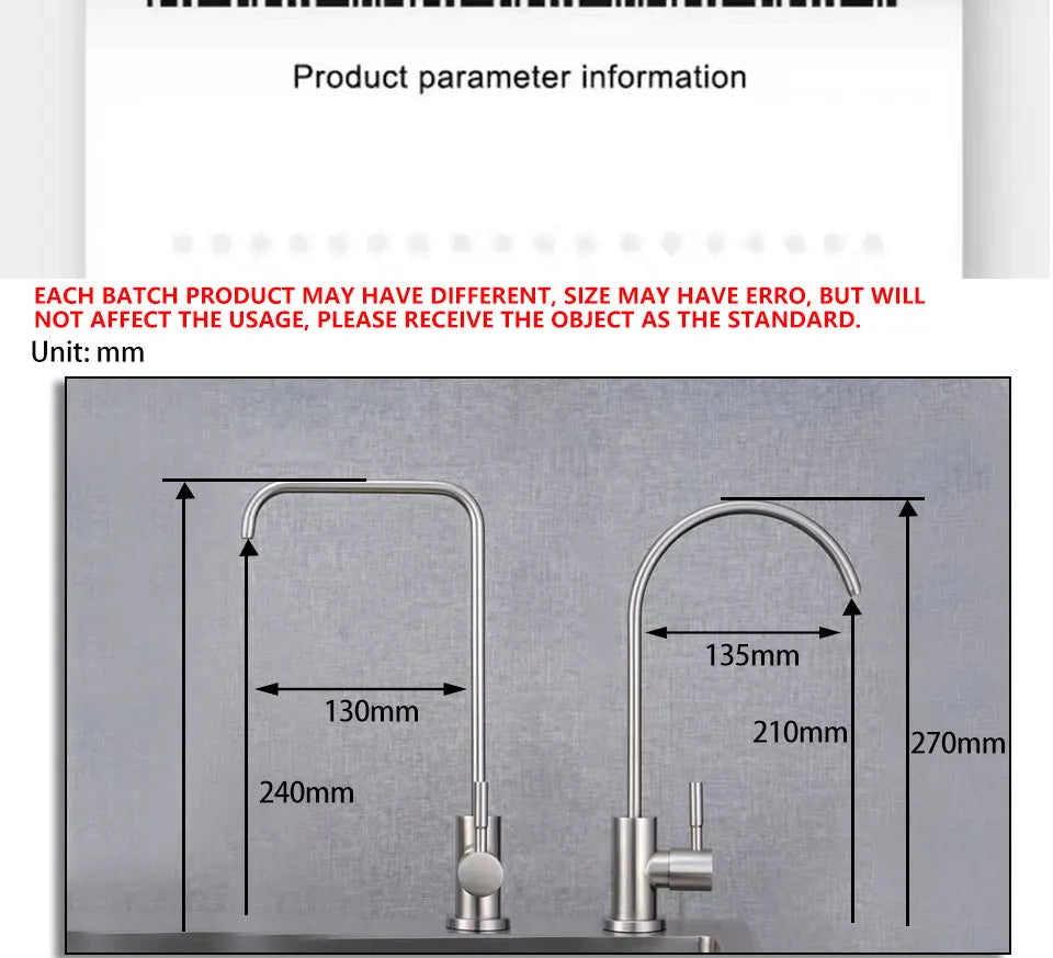 Brushed Nickel Reverse Osmosis Water Purifier Faucet Kitchen Filter Faucet