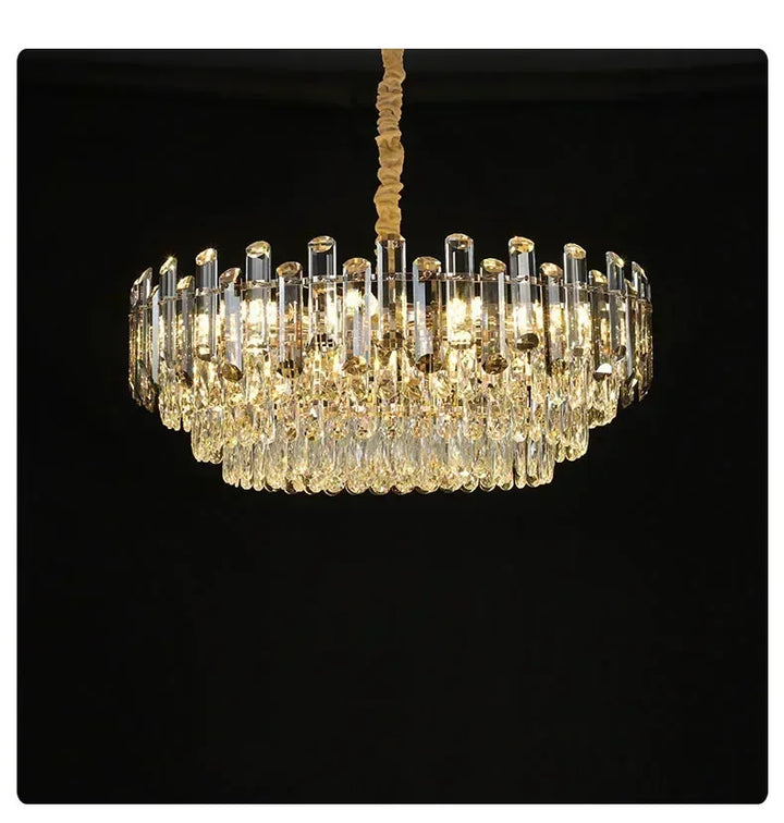 Nordic Light Luxury Crystal Chandelier Living Room Lamp Modern Atmosphere  LED Pendant Lights Bedroom Lamp Room Decoration