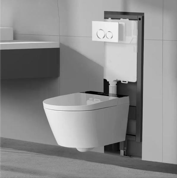 Combo set- Wall hung toilet Dual Flush completed Cistern Tank Carrier , Bowl and Actuator Plate Completed Set