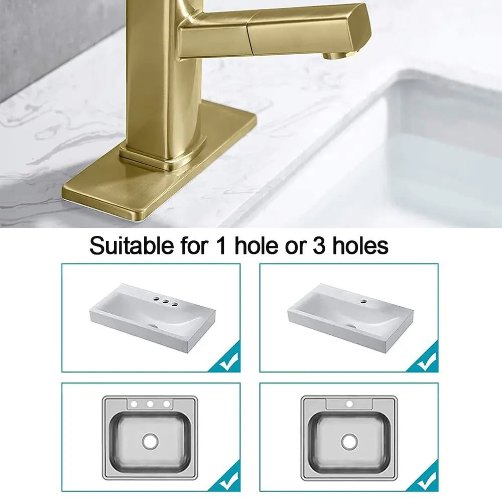 Faucet Plate Hole Cover Bathroom Kitchen Sink Tap Cover Deck Plate Square/Oval Faucet Escutcheon Plate Base