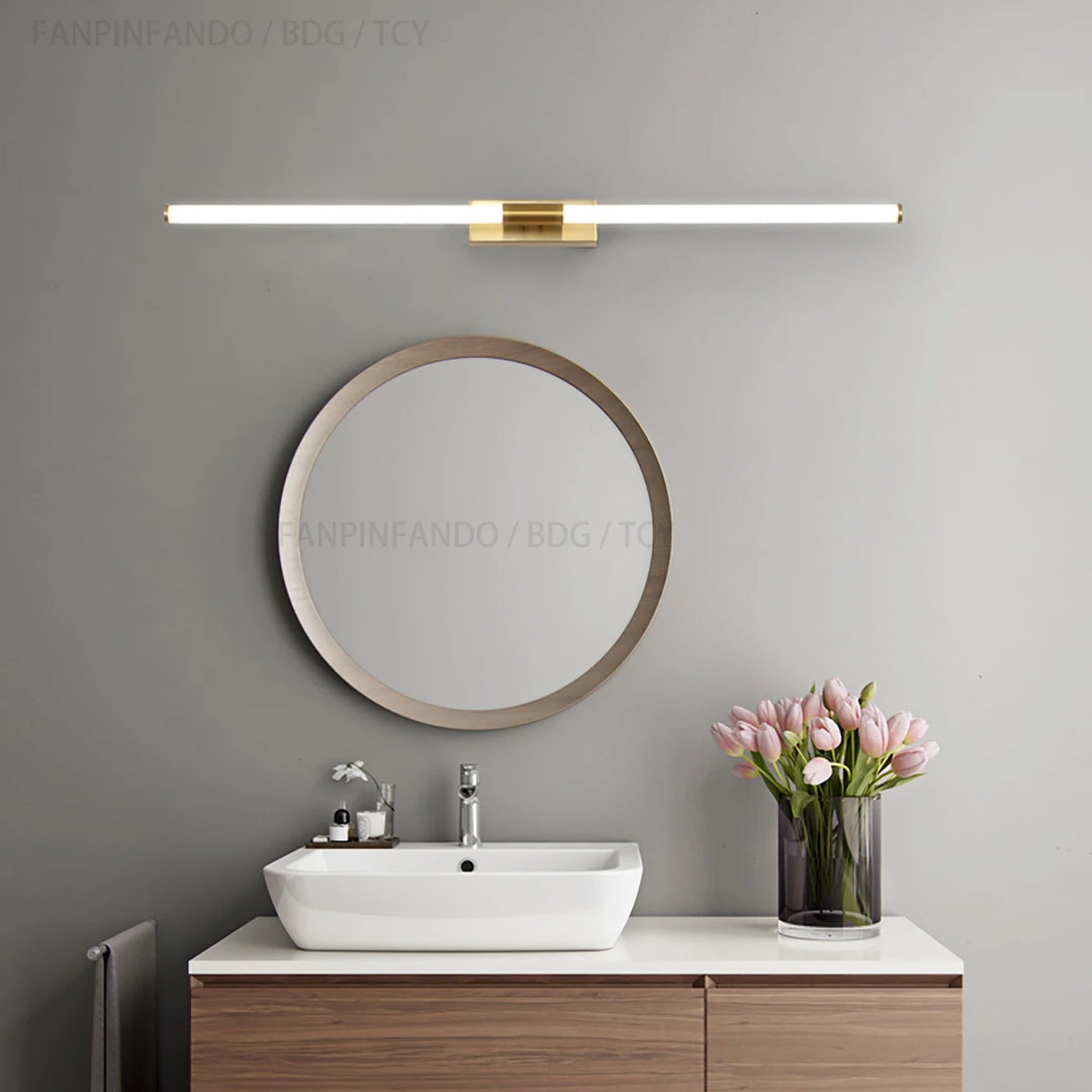 Modern led wall lamp bathroom mirror light,L76/100/118cm modern led wall lamp,Bronze/black body wall lights for home 4500K