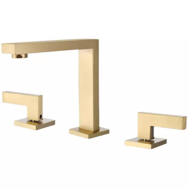 Cuatro- Modern square 8" Inch wide spread bathroom faucet