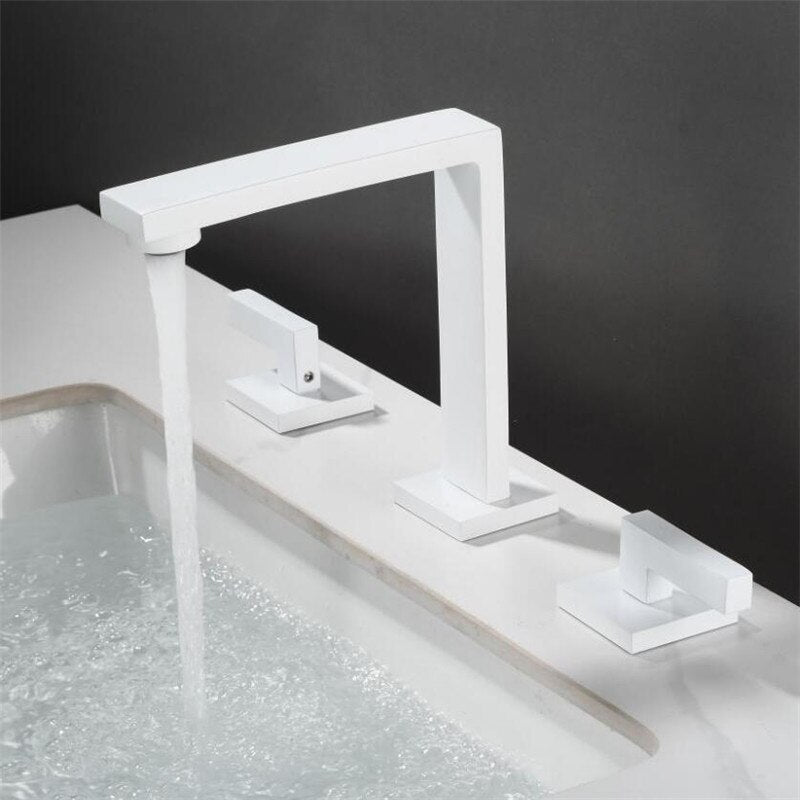 Cuatro- Modern square 8" Inch wide spread bathroom faucet