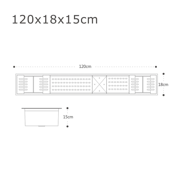 Bar prep party sink stainless steel 16 gauge size 48"x7"X6"