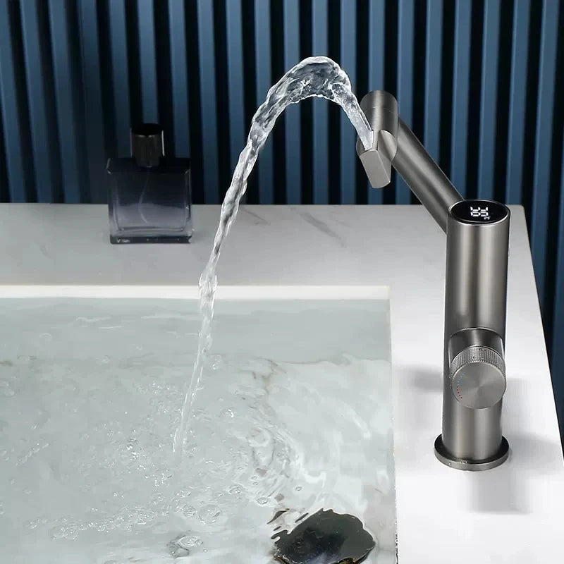 Modern Intelligent Digital Display LED Basin Faucet Bathroom 360° Rotation Wash Hot and Cold Water Sink Mixer Taps Kitchen Tap