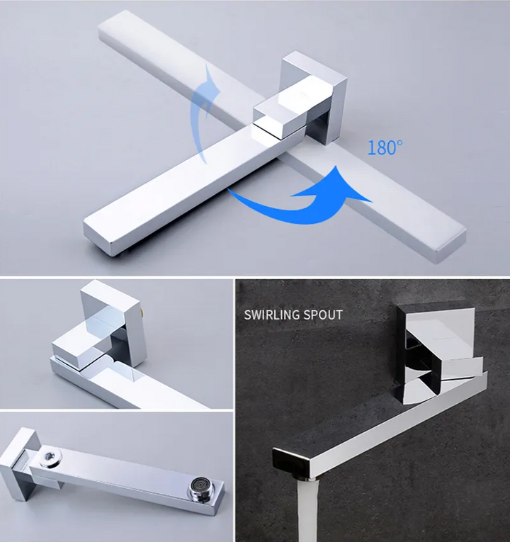 Chrome square 2 way function diverter thermostatic shower kit