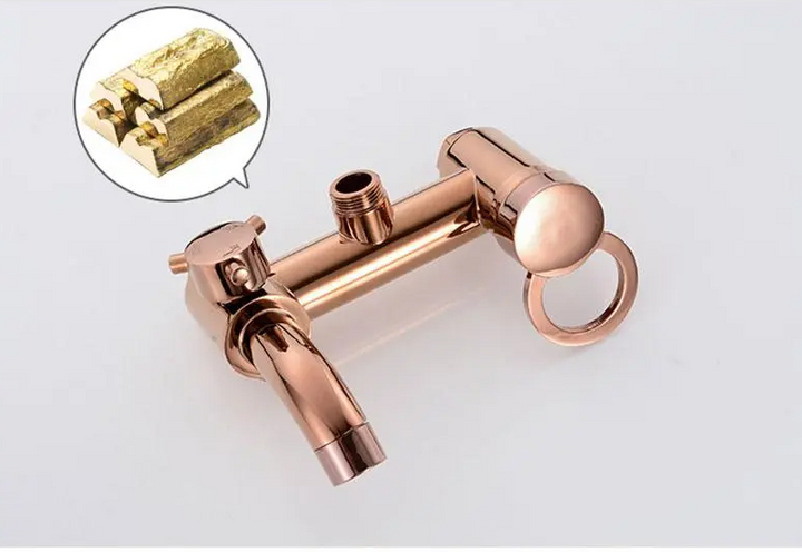 Rose God polished exposed 3 way shower system kit