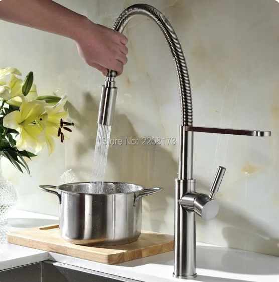 Modern Brushed Nickel kitchen faucet